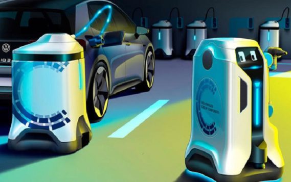Volkswagen представил прототип робота для зарядки электромобилей